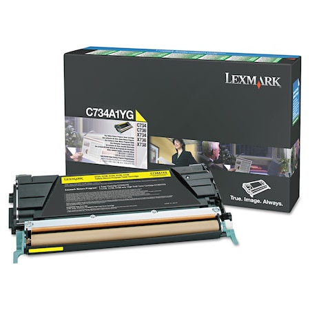 Lexmark Toner Cartridge, 10000 Page-Yield, Yellow X748H1YG